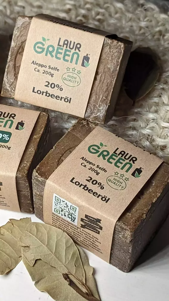 LAUR Classic - Sapone di Aleppo originale - olio di alloro 20% - immagine 2